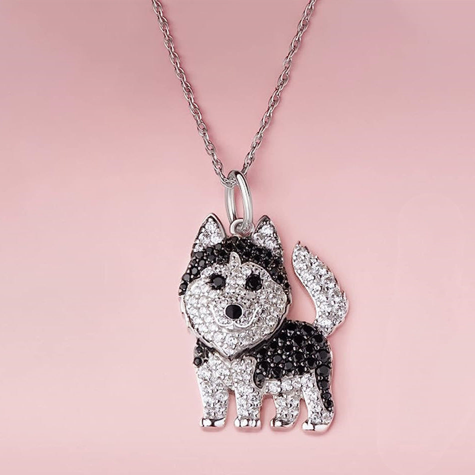 Cute Husky Shape Pendant Necklace